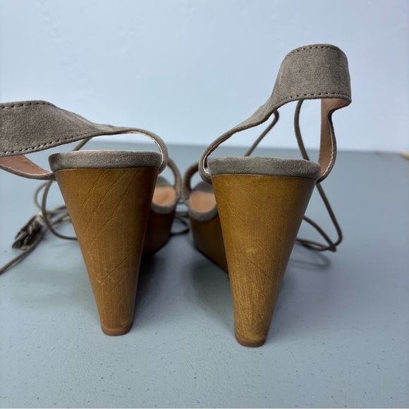 Altar'd State Wedge Gladiator Lace Up Wedge Sandals Heels Women's 9 Neutral - Picture 6 of 10